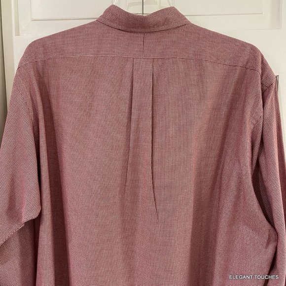 Ralph Lauren Red Button Down Shirt XL Long Sleeve Green Label Gold Crest Logo - Picture 7 of 9